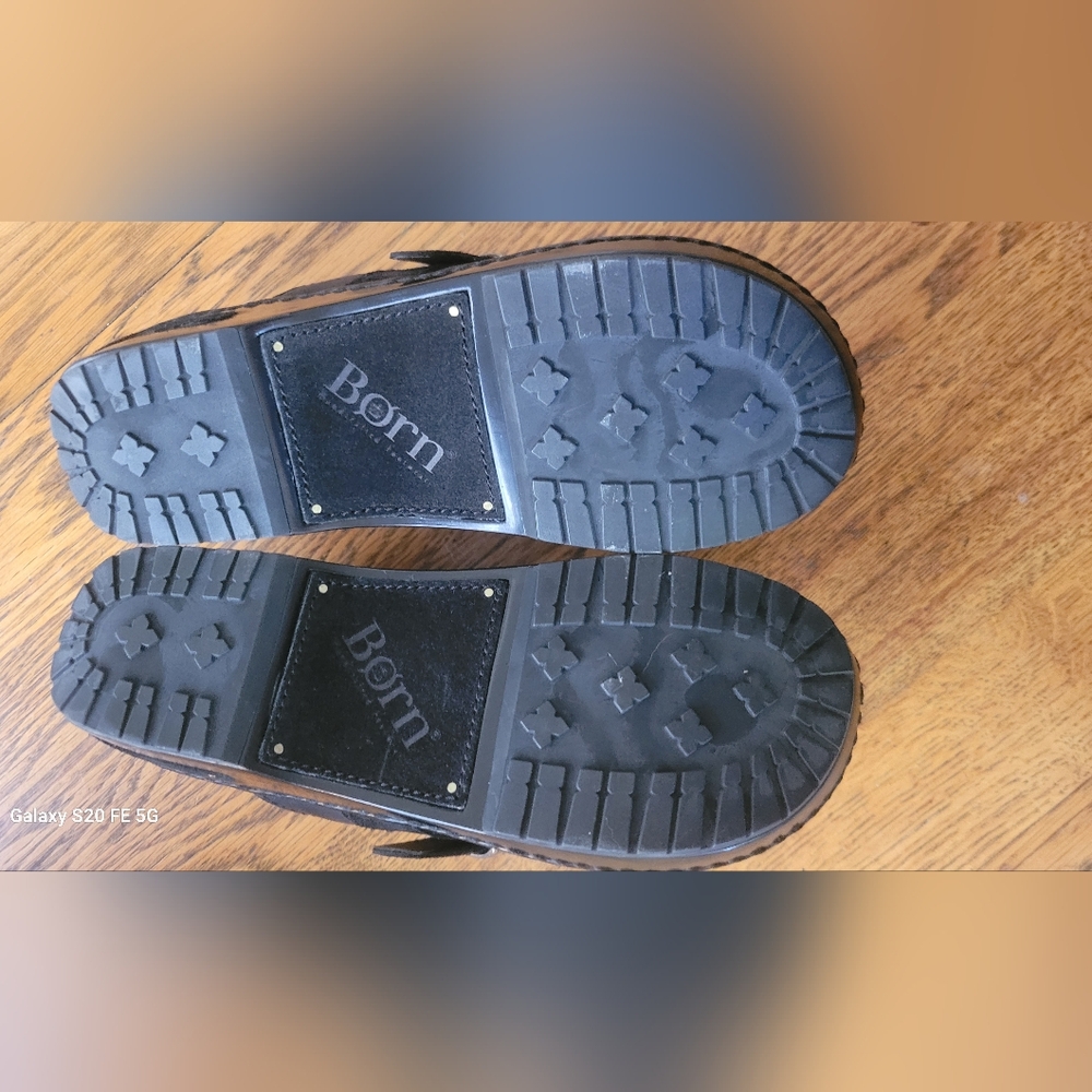 Born Black Leather Clogs with Buckle Detail - Picture 7 of 10